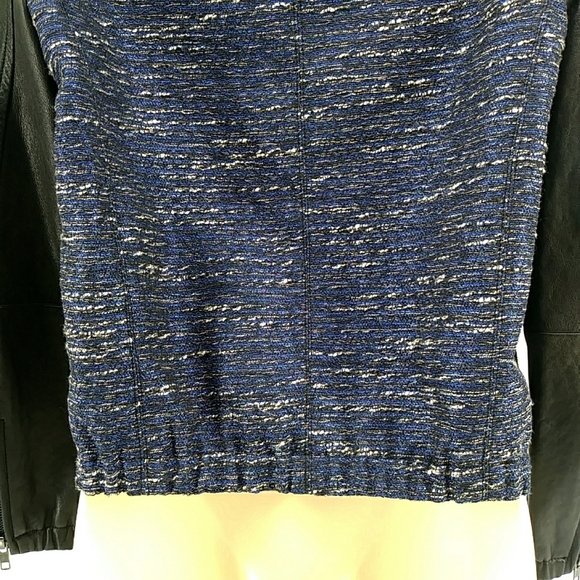 Madewell Leather Shimmerweave Bomber Jacket XS Moto Biker New Years Metallic - Picture 10 of 16